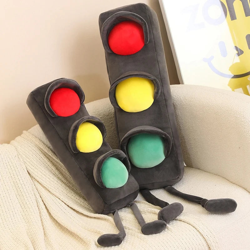 Lifelike Stuffed Signal Lamp Plush Toys Soft Traffic Light Toys For Children Funny Traffic Game Props Creative Home Decor