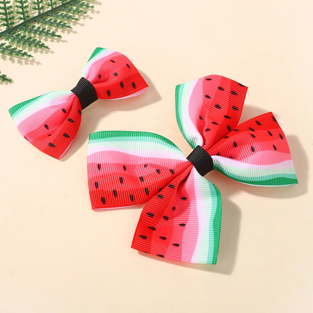 4Pcs Summer Watermelon Hair Clips Set for Kids Hair Accessories Girls Tourist Beach Vacation Headwear Hairgripes