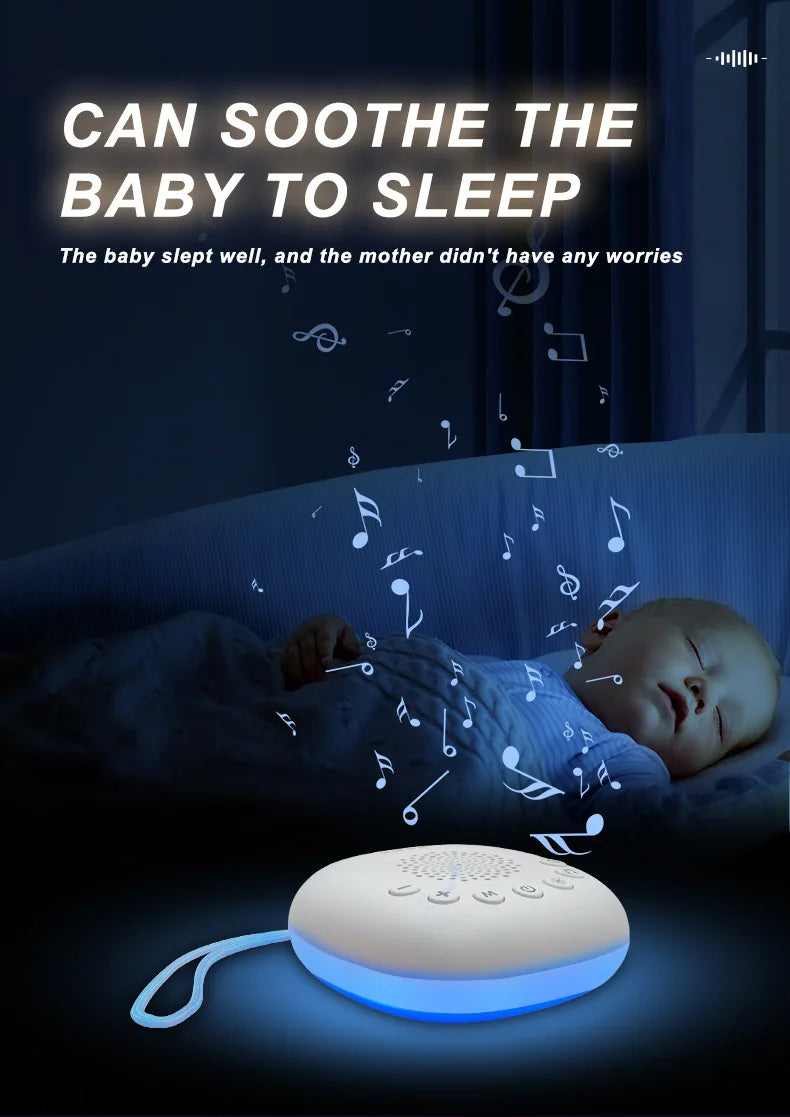 2-in-1 White Noise Sound Machine USB Portable Baby Sleep Machine 20 Soothing Sound LED Night Light Built-in Rechargeable Battery