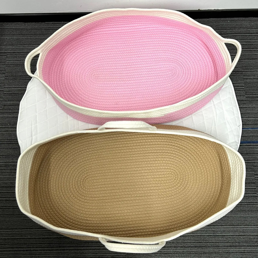 Ins Newborn Hand Basket Cotton Rope Woven Crib Baby Cradle Portable Outdoor Sleeping Infant Accessories Photography Props Gifts