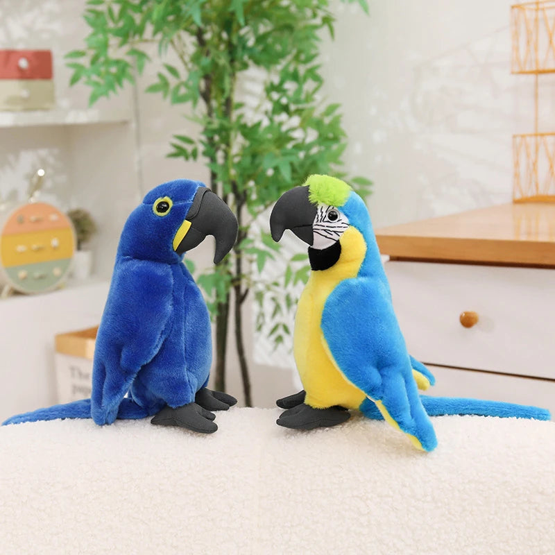 Hot Simulation Soft Toys Lifelike Grey Cockatiel Plush Toys Real Life Soft Yellow Parrot Birds Stuffed Animals Toy Dolls Gifts
