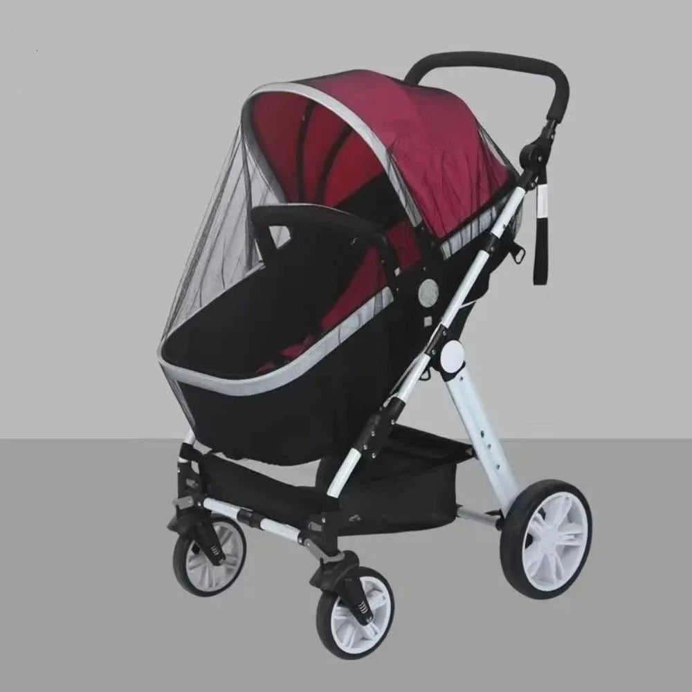 Full Coverage Pram Mosquito Net Dense Mesh Polyester Material Insect Shield Net Windproof Sunshade Snug Fit Design