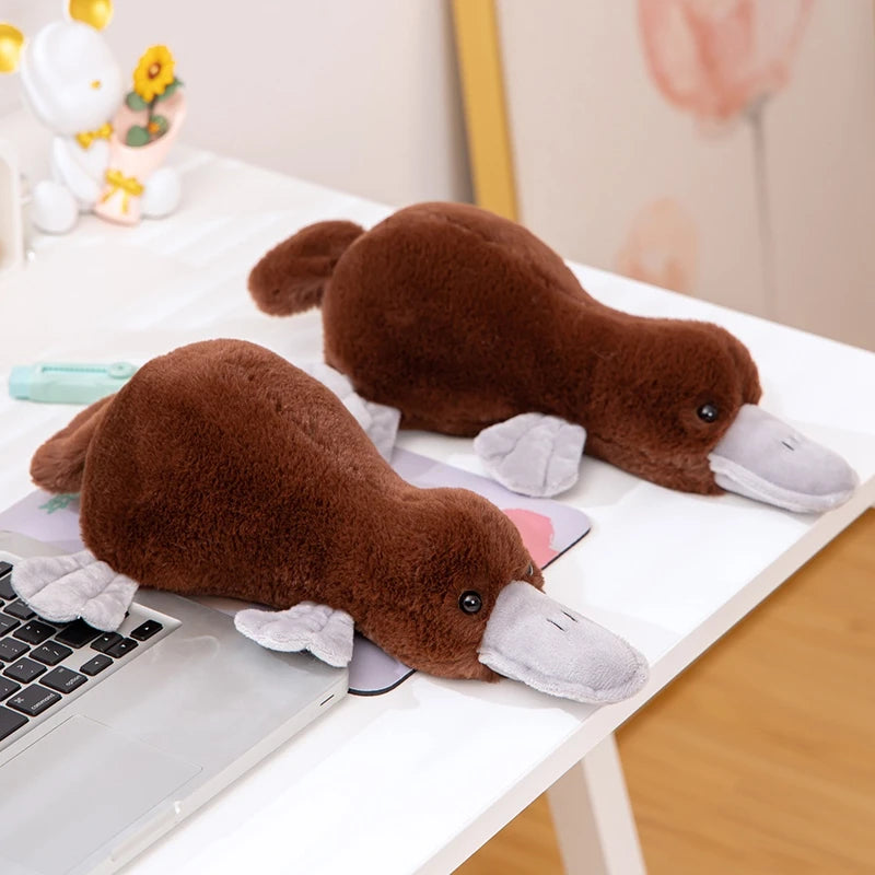 Simulation Cute Platypus Plushie Stuffed Animal Plush Doll Pillow Toy Super Soft Grey Lying Plush Toy High Quality Kid Toy Gfit
