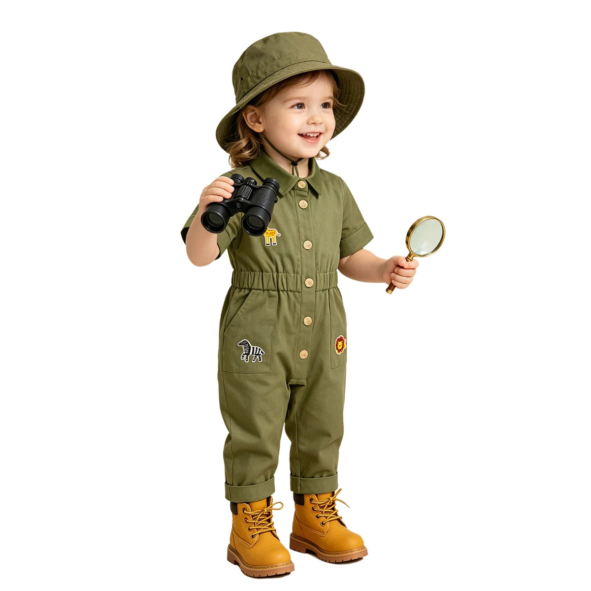 Toddler Baby Girls Zookeeper Suit Sleeveless Cute Animal Embroidery Tulle Dress Birthday Party Cake Smash Zoo Keeper Outfits