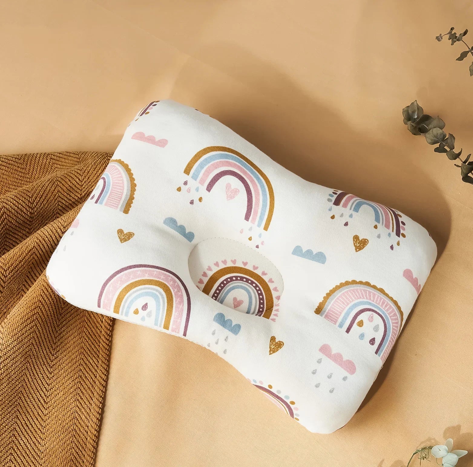 INSULAR Infant Head Pillow For Babies Baby Design Breathable Cotton Cushion Head Support