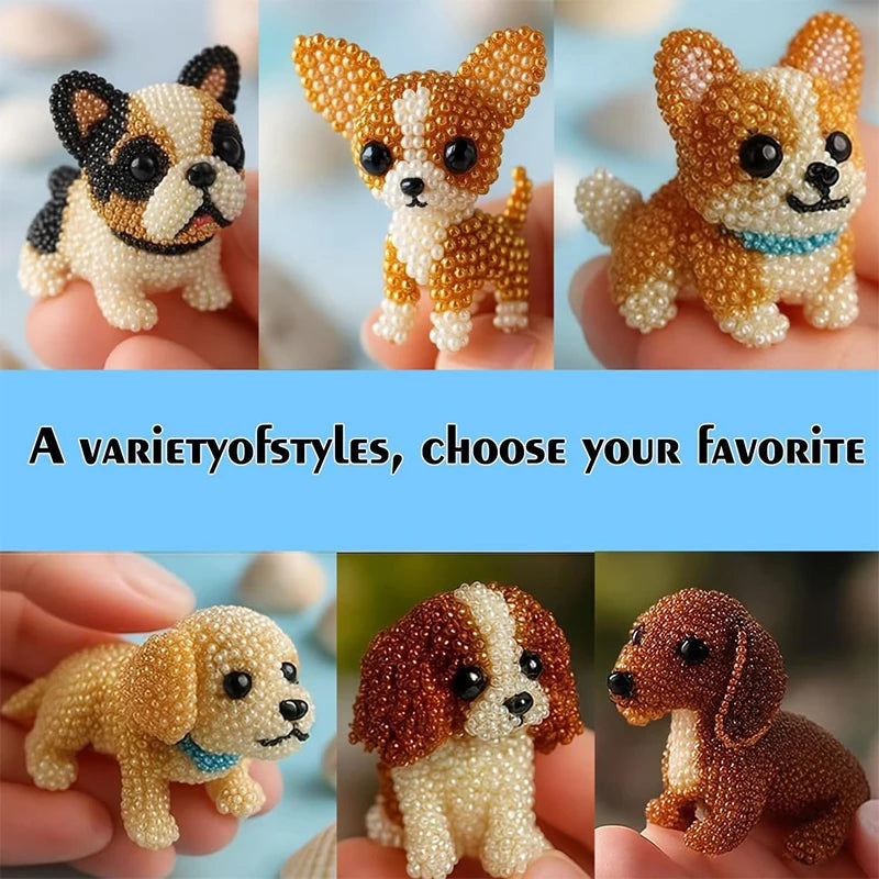 Cute Farm Animal Bead Craft Kit Diy 3d Beaded Ornament Set Perfect For Home Decor Keychains & Gift Giving Easy Craft For Kids