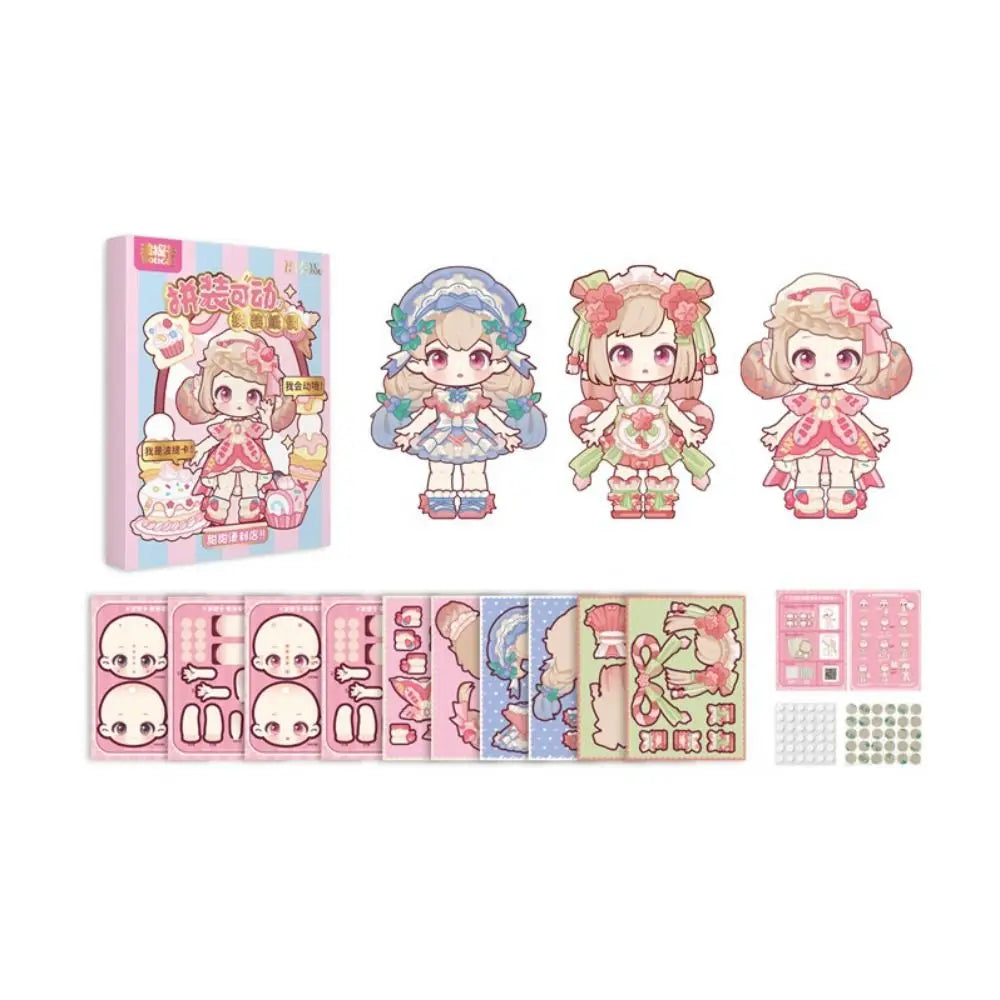 Do It Yourself Paper Puppet Toy Montessori 3D Dress Up Paper Doll Quiet Book Movable Joint 20.5x15cm