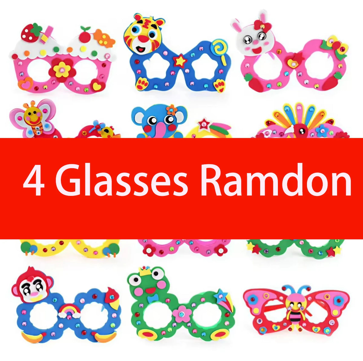 EVA Diamond Glasses Kids Craft Toy Kit DG01 DIY Creative Paste Material Package For School Kindergarten Festival Props