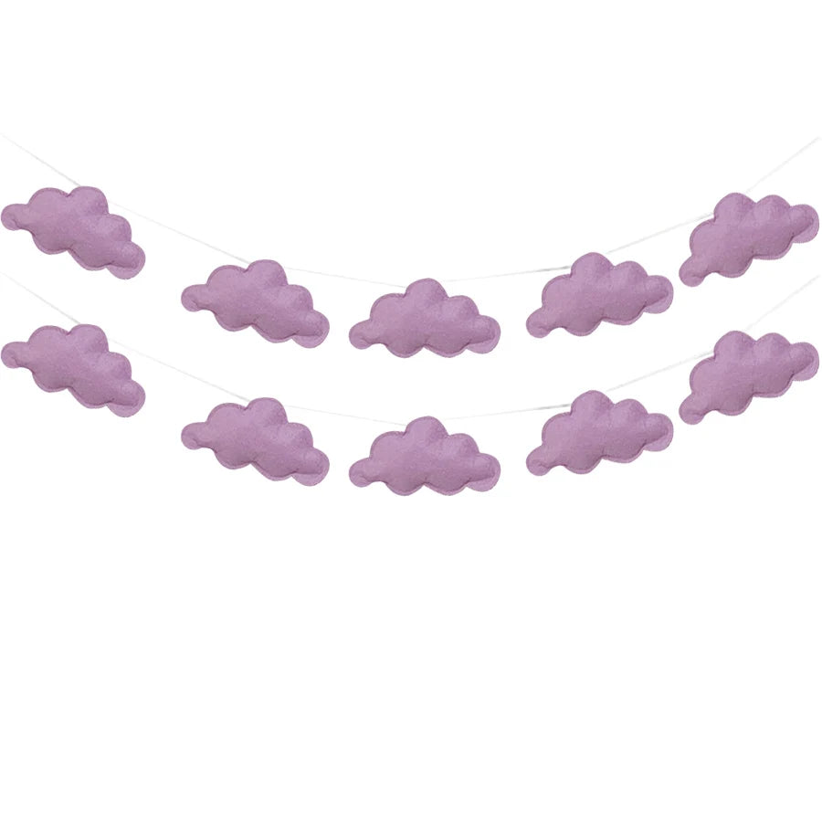 Ins Nordic Felt Cloud String Wall Hanging Decor Set 2 Piece Model Cloud String For Home Decor