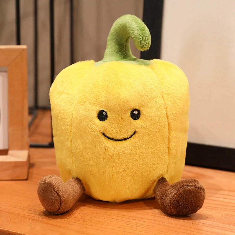 New Creative Cartoon Colored Pepper Plush Toys Stuffed Cozy Smile Vegetables Doll Cute Office Desktop Companion Delicate Gift