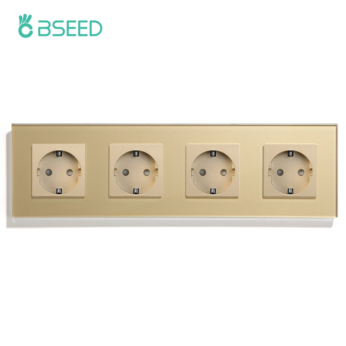 BSEED EU Standard Wall Socket Type C USB Outlet Glass Panel 16A With Kids Protection