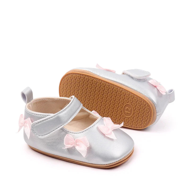 New Spring And Autumn Baby Girls First Walking Indoor Outdoor Toddler Shoes For 0-18M Baby Princess Shoes Soft TPR Sole