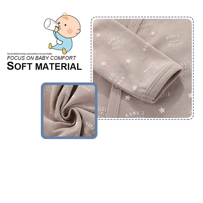 Kiddiezoom 3 Pcs/Lot Autumn Winter Fashion Unisex Long Sleeve Casual Soft Comfort Baby Boy Girl Romper Newborn Shower Gifts