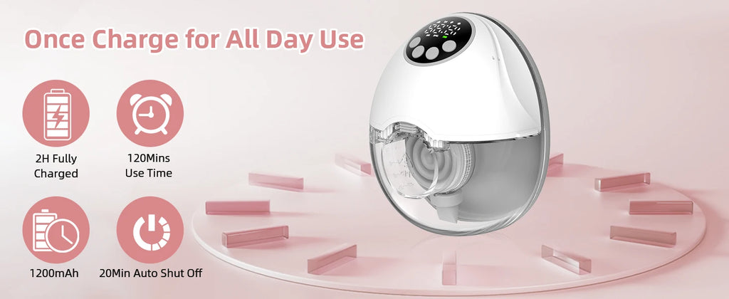 Wearable Electric Breastmilk Pump Handsfree BPA Free With UV Sterilize & Heated Base For Optional Wireless Breast Pump On-the-go