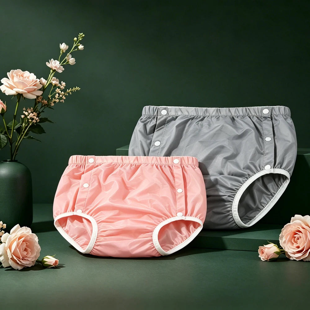 4pcs Washable Reusable Cloth Diapers Comfortable Soft Noiseless Leak-Proof Incontinence Brief Covers for Day And Night Use