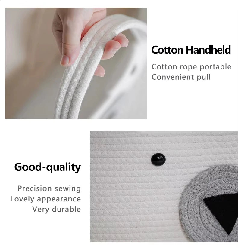 Newborn Infant Cradle Portable Outdoor Cotton Rope Woven Baby Sleeping Clothing Storage Nursery Storage Basket Toddler Nest Bed