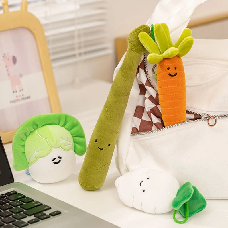 Kawaii Vegetable Plush Toys Cute Vegetables Pendant Onion Chili Mushroom Carrot Plush Pendant Keychain Toy