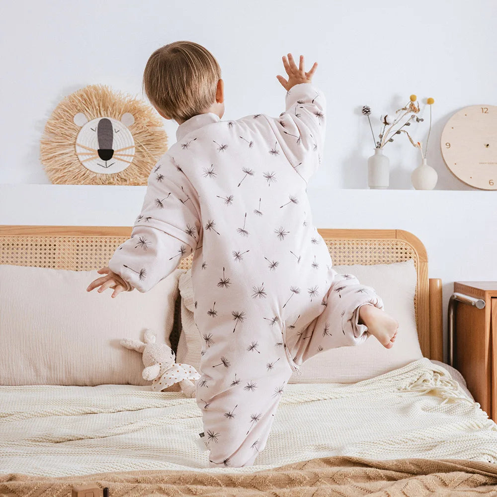 Baby Sleeping Bag 1-4Years Removable Sleeves Kids Winter Warm Sleepwear 3-Ways Zipper Design High Quality Baby Sleepsack