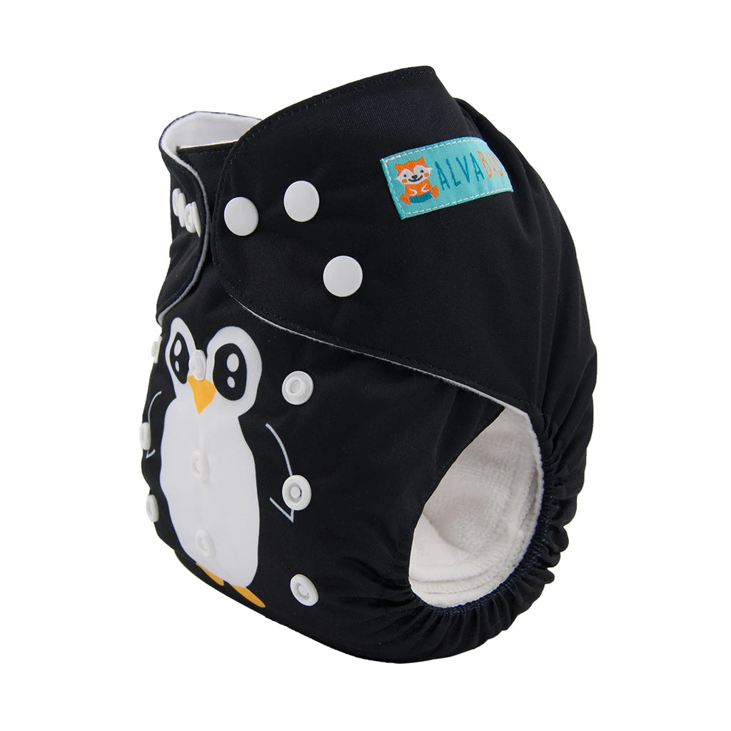1pc ALVABABY Baby Cloth Diaper Reusable Baby Modern Cloth Nappy Digital Position Pocket Diaper Shell
