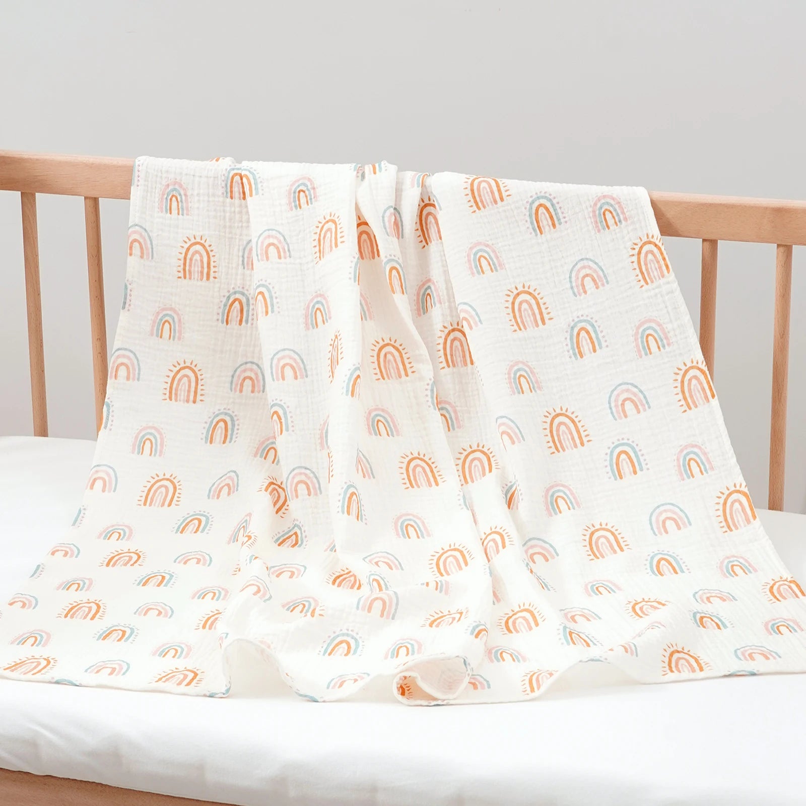 Elinfant 4PCS 100% Cotton Baby Swaddle Blankets Soft Cozy Swaddle Wrap Newborn Receiving Blankets Bedding Nursery Essentials
