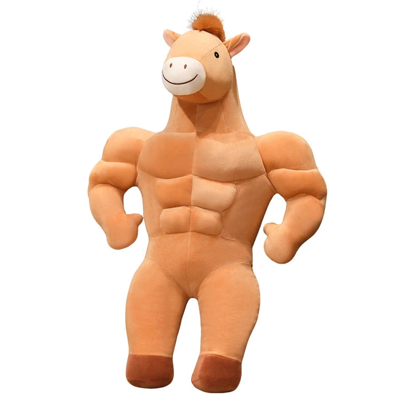 Nice Creative And Quirky Strong Muscular Abdominal Muscle Plush Toy Horse Doll Cute Cartoon Anime Doll Decoration Christma Gift