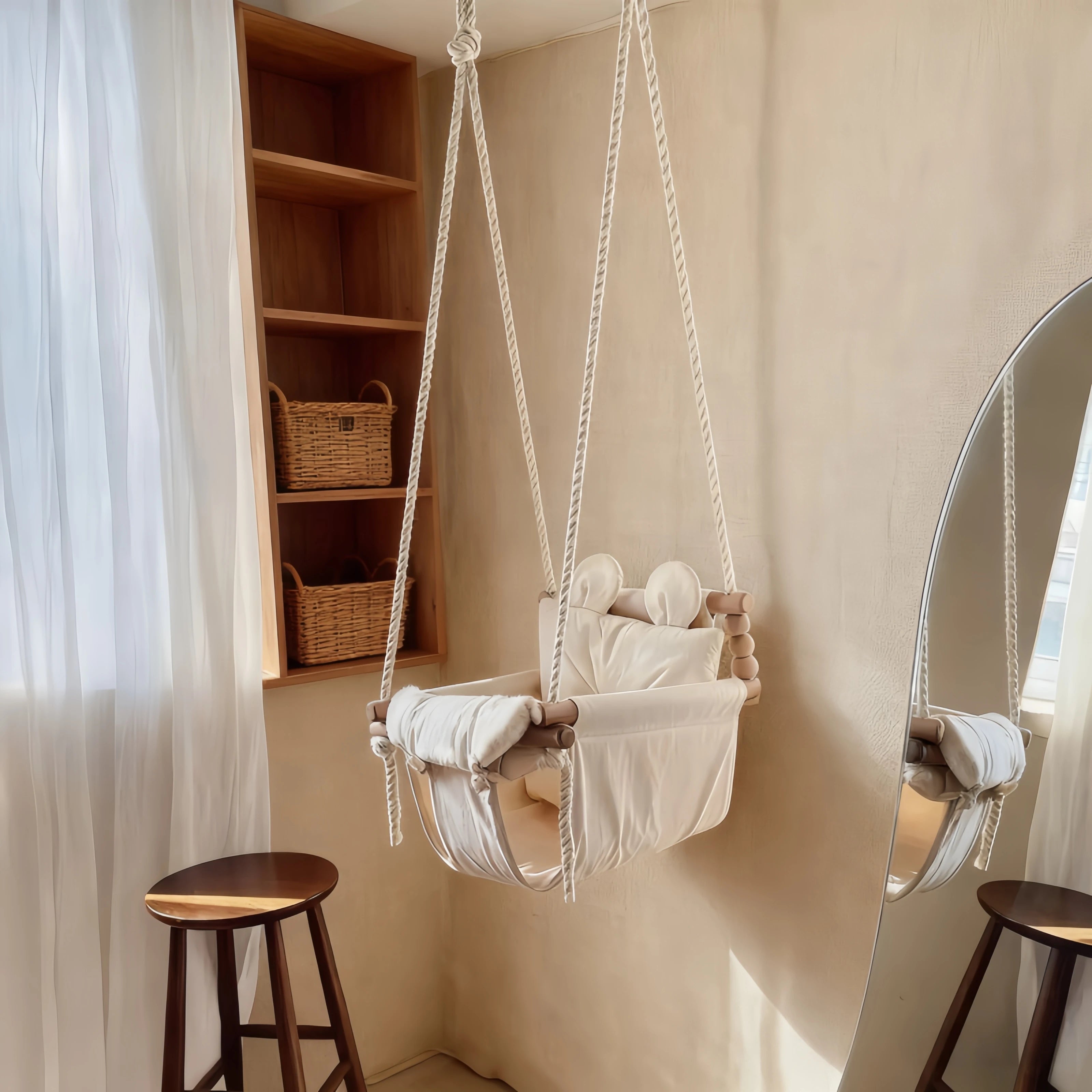 Baby Swing Ins Style Infant Household Indoor Hanging Chair Baby Small Hanging Basket Swing Cloth Rocking Chair Photography Props