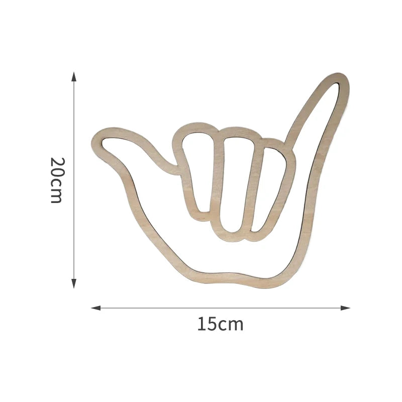 Scandinavian-Inspired Wooden Gesture Wall Art - Handmade Decor.