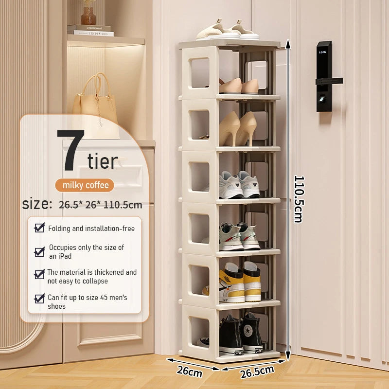 3 5 7 Tier Shoe Organizer Indoor Rack Folding Hanger Foldable Sneaker Shelf Home Door Storage