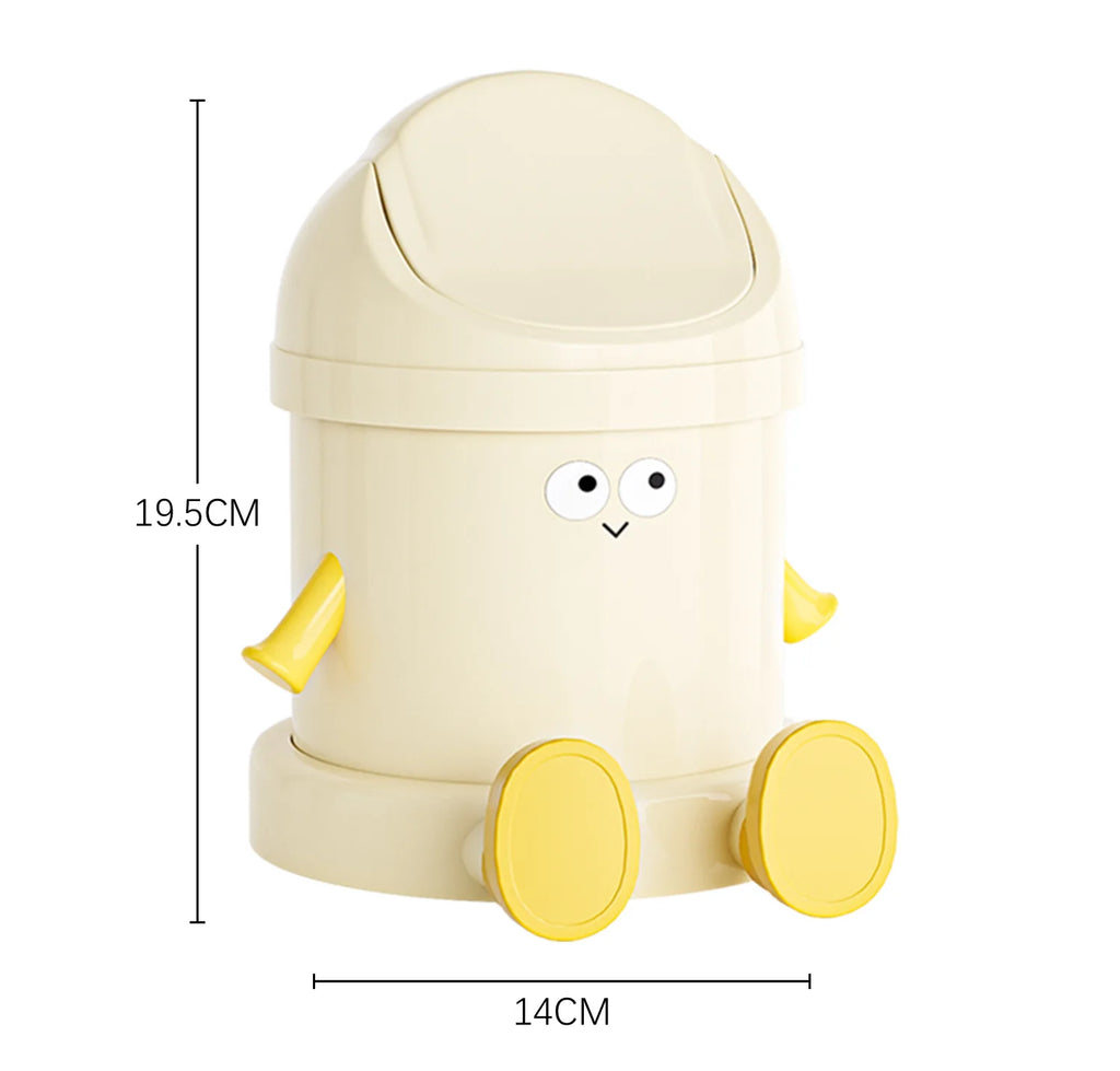 Desktop Trash Can Mini Cute Garbage Basket with Lid Household Garbage Bins Storage Bin Storage Box for Office Bedroom Dormitory