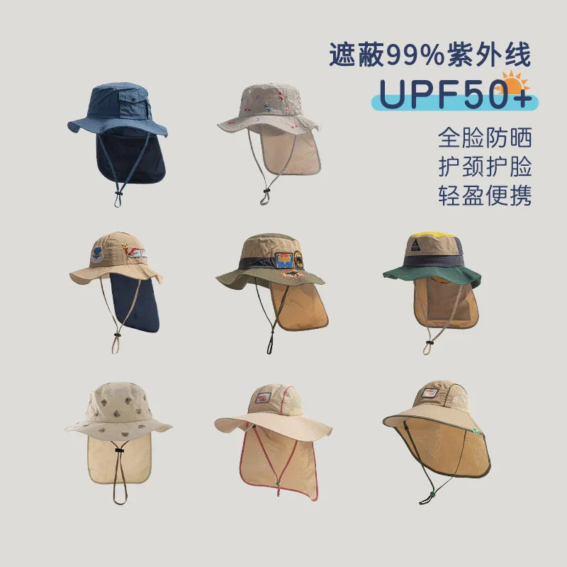 Children's summer quick-dry sun protection hat for boys and girlsinsBaby hat, fisherman hat, sun hat, beach hat