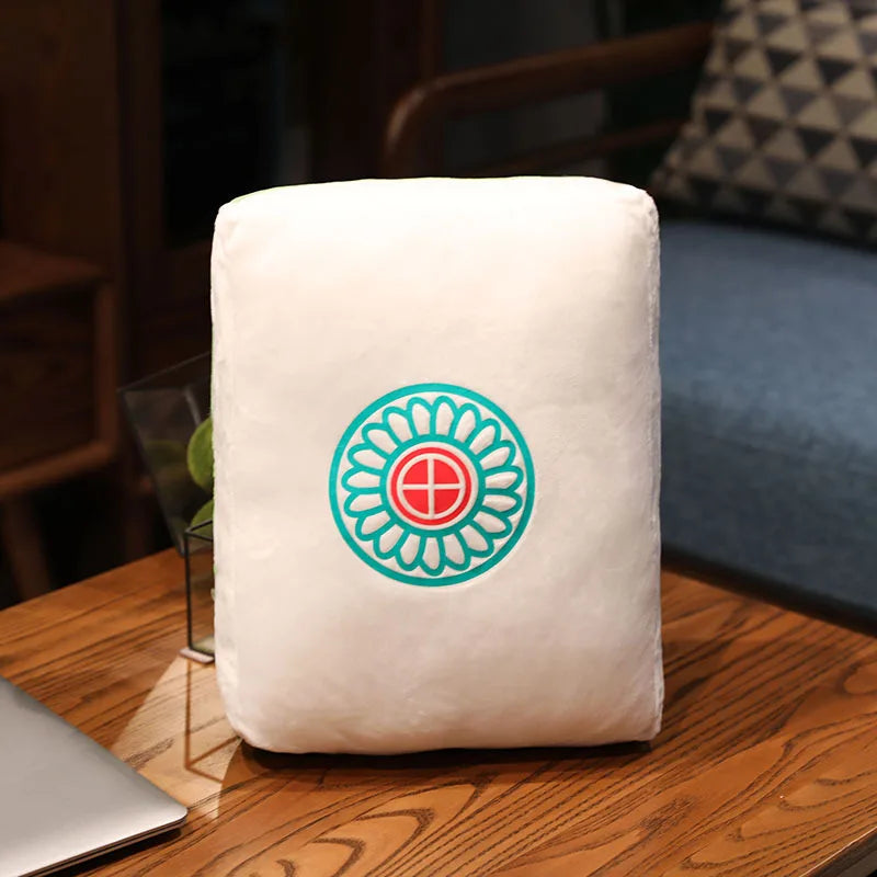 Hot 1pc Creative Mahjong Pillow Cushion Chinese Plush Toy Car Chair Backrest Mahjong Dice Funny Nap Pillow Sofa Home Decor Gift