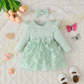 Baby girl 2Pcs/Set Autumn Dress Flying sleeves and Bow tie Princess Dress for 0-3 Year old Baby girls' Birthday Party Costumes