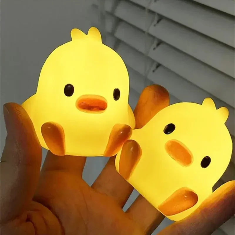 Cartoon Little Yellow Duck Night Light Built-in Battery Night Light No Harm Eyes Children Sleeping Lamp Bedroom Decor Light