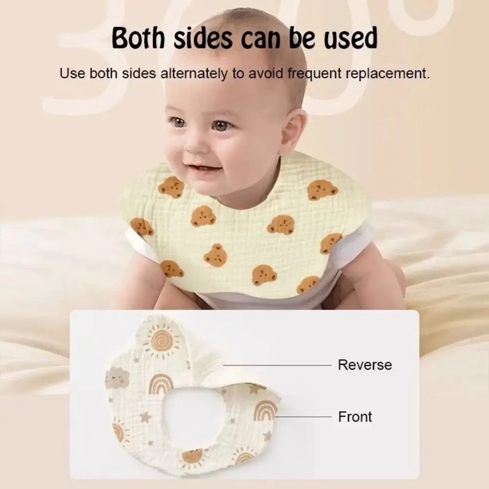 Babies Accessories 6 Layer Cotton Bib Waterproof Cartoon Saliva Towel Soft Feeding Bib Newborn