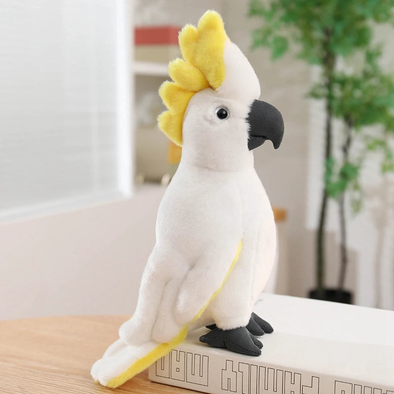 Hot Simulation Soft Toys Lifelike Grey Cockatiel Plush Toys Real Life Soft Yellow Parrot Birds Stuffed Animals Toy Dolls Gifts
