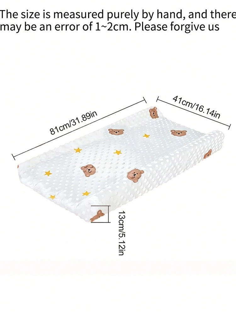 1Pc Baby Diaper Changing Pad, Ultra-Soft 3D Bean Material, Cute Animal Print, Washable and Durable, Suitable for Newborns, Cribs, Strollers, and Travel Use