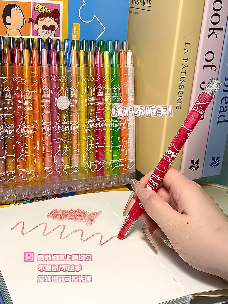 36/12 Pcs Rotate Color Crayola Set Washable Crayons for Kids Bulk Crayons for Arts & Crafts Back To School Art Supplies Crayons