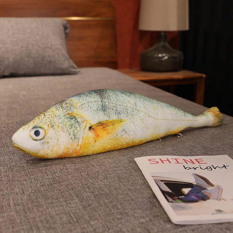Artificial yellow croaker Plush Pillow Imitation Funny Fish Stuffed Pillow Emulational Home Sofa Plush Decoration Cushion