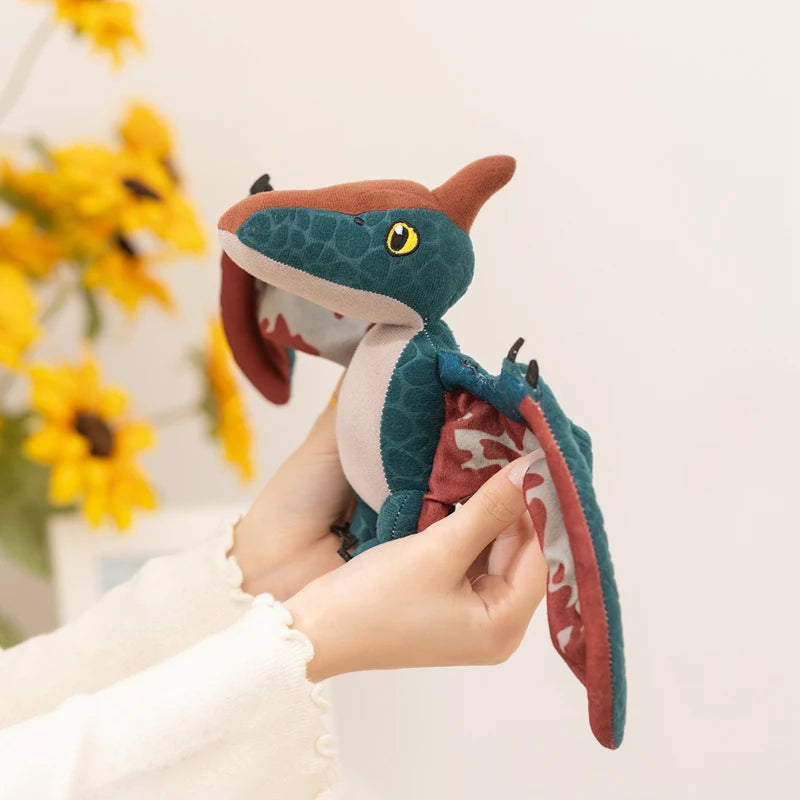 Hot 12cm Cyan Pterosaur Plush Toy Embossed Dinosaur Stuffed Animal Soft Prehistoric Creature For Kids Birthday Gift Room Decor