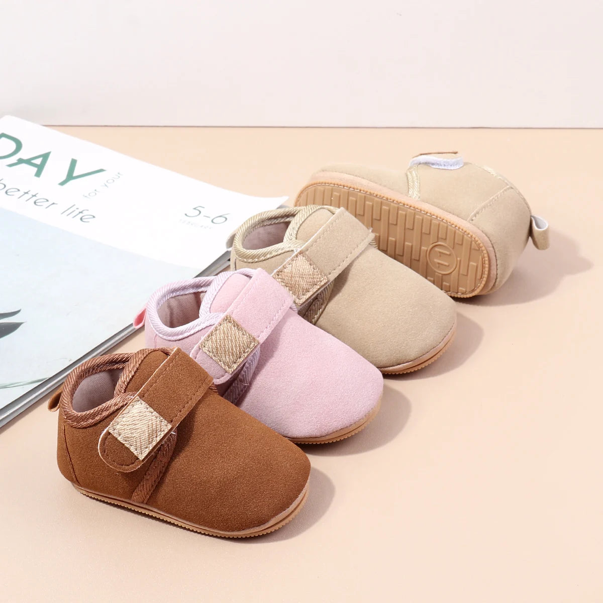 Autumn Solid Color Baby Shoes With Soft Rubber Sole Suitable For Both Boys And Girls Baby-Sized Toddler Walking Shoes