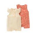 2-Pack Cute Baby Girl Sleeveless Bodysuits Fashion Lovely Newborn Girl Onesies Summer Infant Clothes