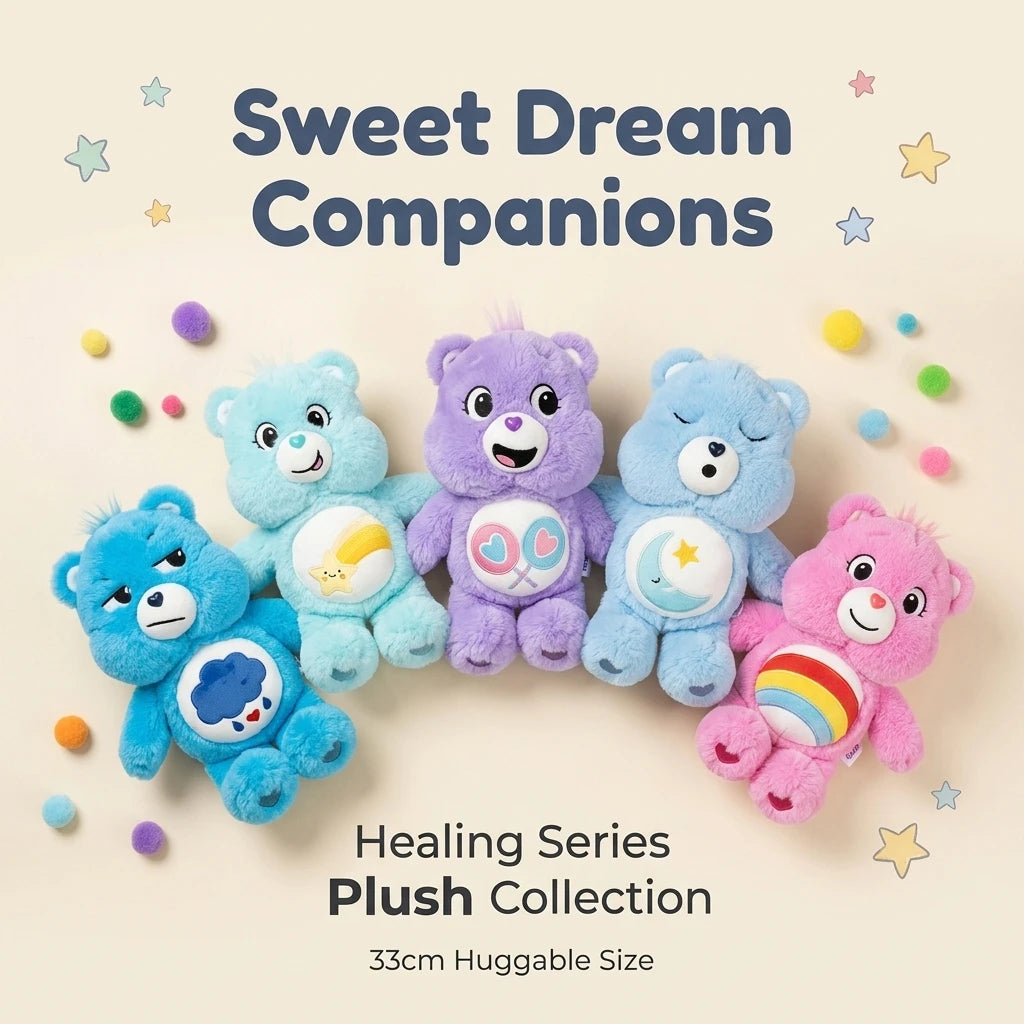 Care Bears Plush Toy 33cm Fluffy Soft Stuffed Bear Cartoon Character Plush Doll Kids Birthday Gift Home Decor Collection For Fan