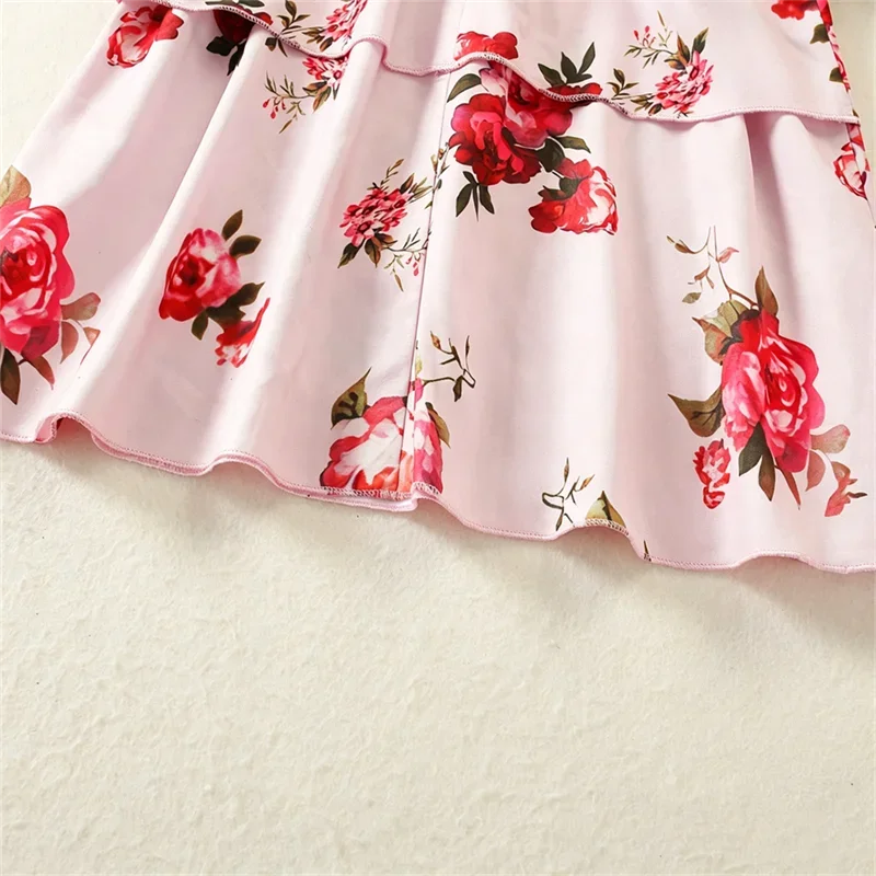 Vintage Mother Daughter Dress Vestidos Family Matching Outfits Children Dress Beach Casual Women Dresses Summer Girls Clothing