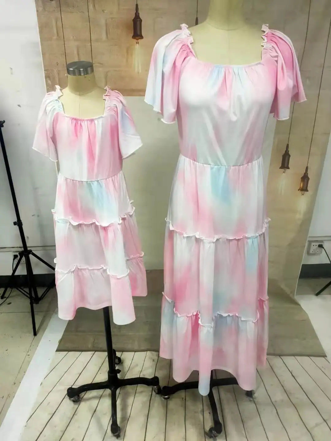 Bohemian Mother Daughter Dress Vestido Beach Children Dress Family Matching Outfits Women Clothing Casual Girls Dresses Summer