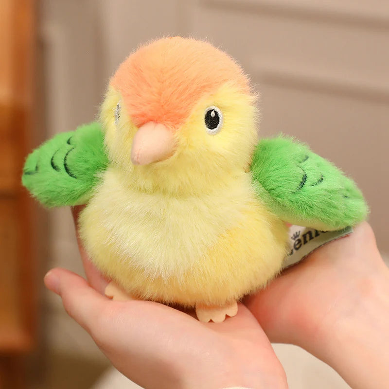 Hot 1pc 14cm Kawaii Birds Plush Pendant Toys Keychain Simulation Parrot Bird Nest Plush Keyring Anime Cute Gifts For Girls Kids