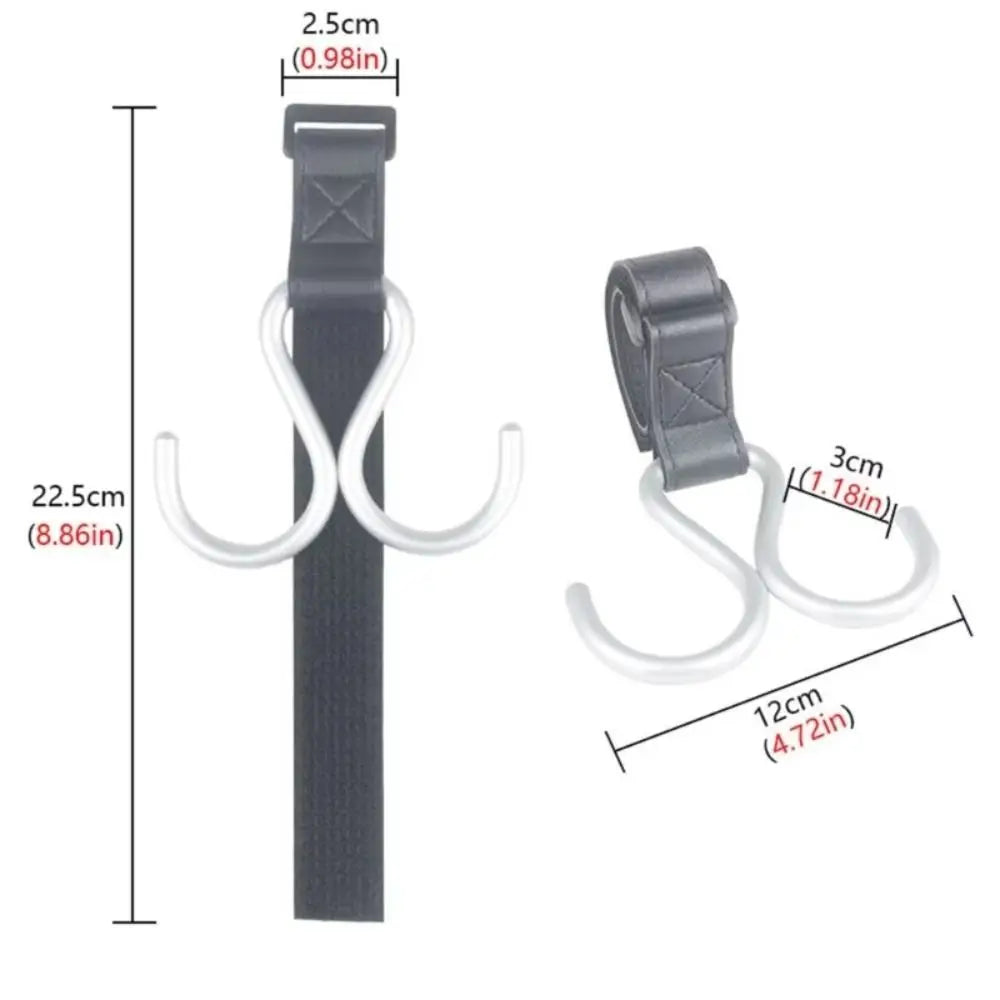 Creative S Shape Baby Stroller Hooks PU Double Hook Hanging Hook Stroller Accessories Solid Color Stroller Accessories Baby