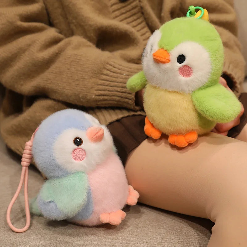 Wholesale 16cm Fluffy Pretty Bird Doll Cartoon Kawaii Pet Plush Toy Lifelike Little Pendants Car Bags Decor Keychain Kid Gift