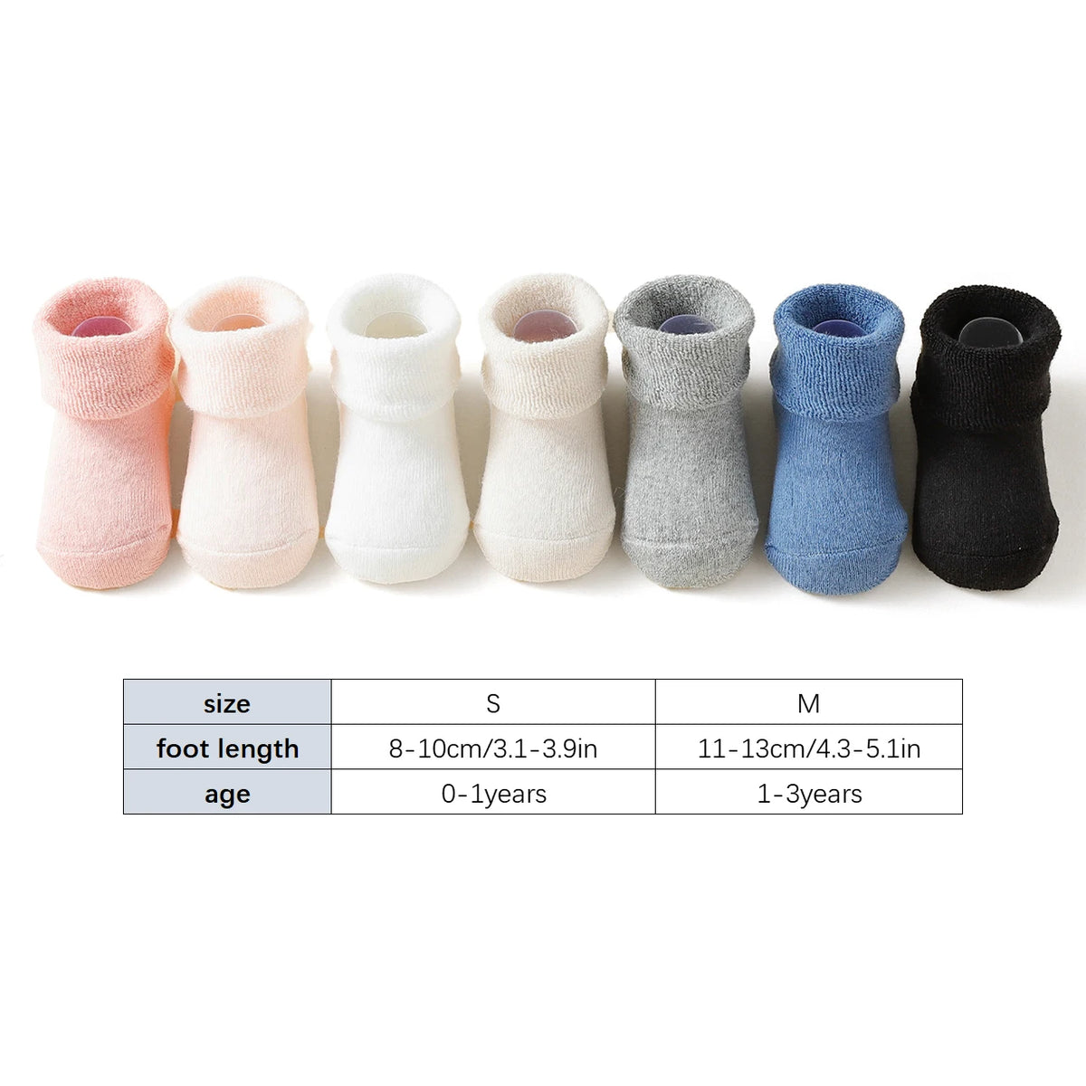 5 Pairs Baby Socks Winter Thick Terry Kids Mid Tube Socks For Girl Boy Solid Color Warm Newborn Anti Slip Floor Socks
