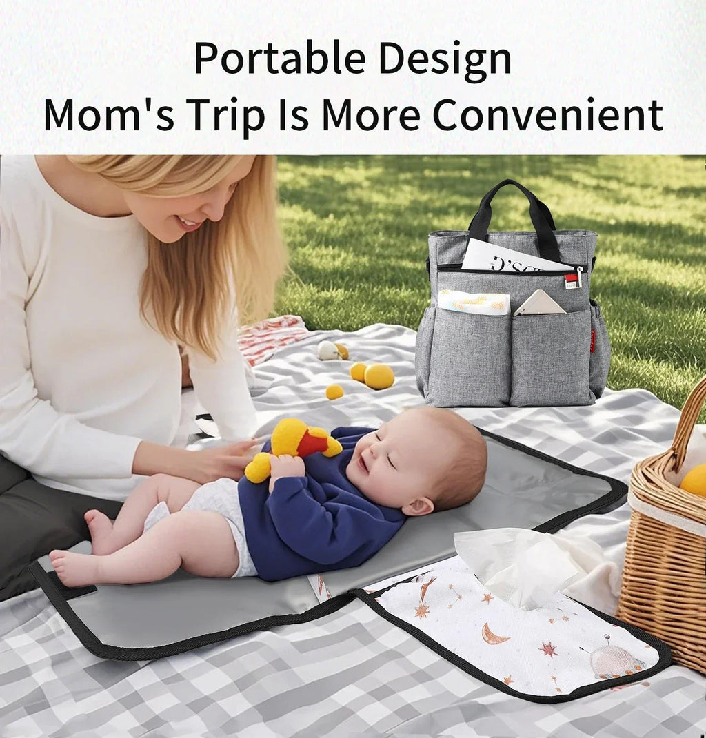 INSULAR Convenient Mattress 3-Layer Waterproof Diaper Changing Pad Foldable Storage Pack Washable Nappy Cushion Multi-functional