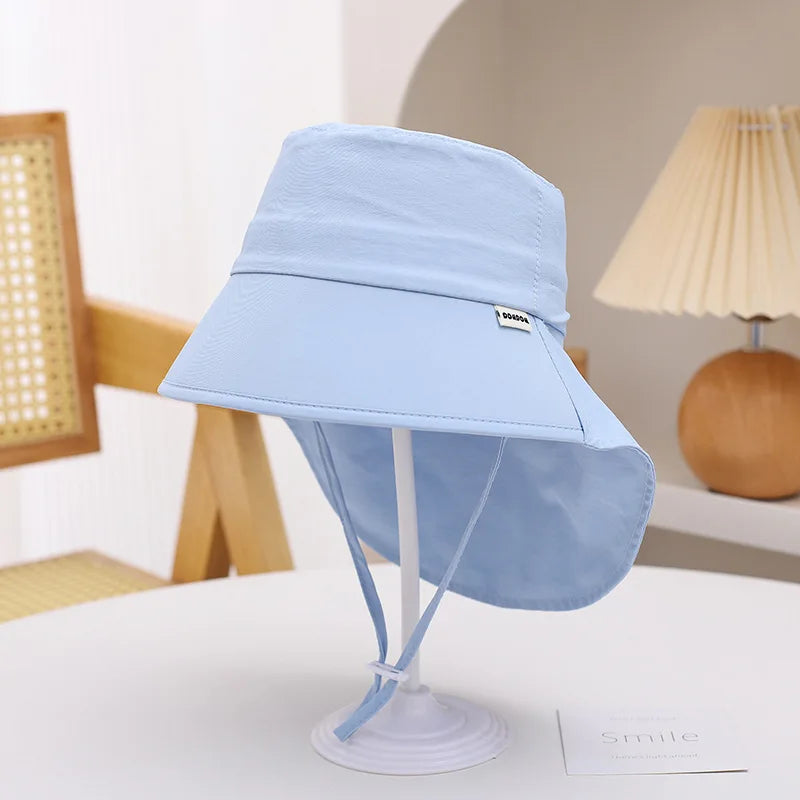 Children's Fisherman Hat Quick-Dry With Adjustable Drawstring 48-54cm Extra Large Brim Sun Hat